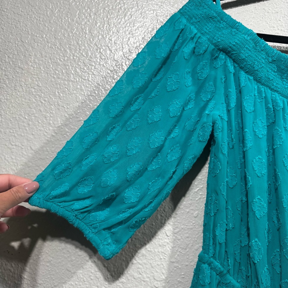 Lilly Pulitzer Rochelle Off-The-Shoulder Romper 3/4 Sleeves Green Size Medium - Picture 5 of 15